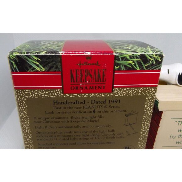 Hallmark Keepsake Ornament 1991 Snoopy Fireplace Magic Flickering Light untested - Picture 6 of 9